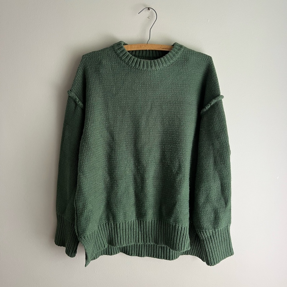 PinkBlush Maternity Olive Exposed Seam Maternity Sweater | Size S